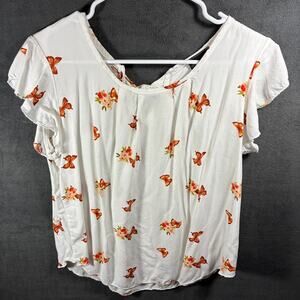 y2k vintage women top large white butterfly 2000s fairy